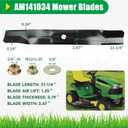 POSFLAG 2 Pack AM141034 John Deere 42 Inch Mower Blades with Blade Nuts