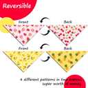Summer Fruit Dog Bandanas 2 Pack 4 Pattern Reversible, Holiday Bandana for Boy and Girl, Premium Durable Fabric, Party Triangle Scarf for Medium to Extra Large Breed Dogs(X-Large)