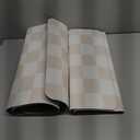 NHSXBEY Brown and Beige Checkerboard Kitchen Mat, Cushioned Anti Fatigue Kitchen Rug Set, 2 Pieces Non Slip Waterproof Kitchen Mats for Floor