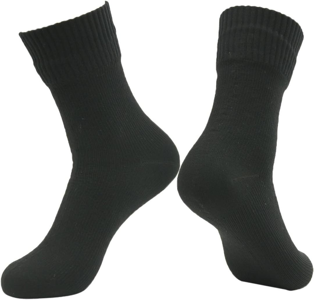 RANDY SUN Waterproof Breathable Socks, [SGS Certified] Unisex Novelty Skiing Trekking Hiking Wading Trail Socks, 1 Pair Midcalf Black L