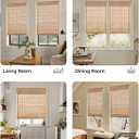 UNISHADES No Drill Cordless Bamboo Roman Shades, Light Filtering Woven Natural Bamboo Window Covering, Easy Install Roman Style Shade, for Window Size 35" W × 48" H - Alternate Sand Tan