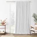 Guken White Linen Blackout Curtains 70 Inch Wide by 84 Inch for Living Room Bedroom Back Tab Thermal Insulated 100% Black Out Linen 1 Drapes Room Darkening Window Curtains White,1 Panel