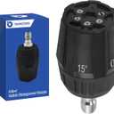 Adjustable Pressure Washer Nozzle 6-in-1, Stainless Steel, Quick-change Over Replacement Nozzle Tip for Power Washer, 4500 PSI, 1/4 Quick Connect