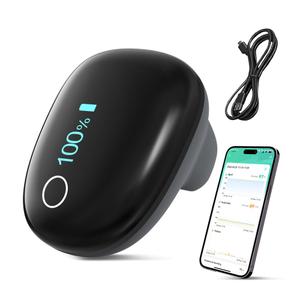 Ring Pulse Oximeter Fingertip | Continuous Oxygen Monitor Fingertip with Alarm O2 Continuous Pulse Oximeter Finger | Rechargeable Overnight Oximeter with Bundle APP & PC/Export Sleep Report