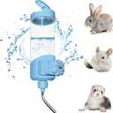 Vannon Top Fill Small Animal Water Dispenser for Cage, 23oz Auto Feeding Crate Water Bottle for Rabbit, Chinchilla, Ferret, Guinea Pig, Squirrel, Hedgehog, Pet Nozzle Diameter: 10mm, BPA Free, Blue