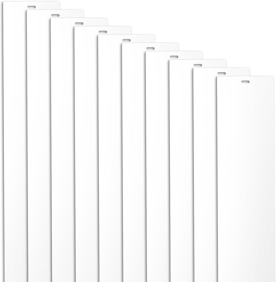 10 Pack White Vertical Blind Replacement Slats, Curved Smooth, 82.68" x 3.50", Easy Install, UV Resistant Vertical Window Blinds for Doors and Windows