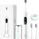 Sonic Electric Toothbrush for Adults, 60 Oscillation & Vibration Smart Toothbrush with Customizable App, 3 Brush Heads, Wireless Rechargeable Travel Wave Electric Toothbrush, IPX7 Waterproof