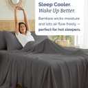 100% Rayon Derived From Bamboo - Bamboo Sheets King Size - Cooling Sheets for King - Soft, Breathable & Hotel Luxury Bedding - 1 Flat & 1 Fitted & 2 Pillowcases with 18 Inch Deep Pockets - Dark Grey