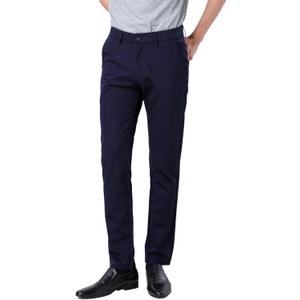 Plaid&Plain Mens Slim Fit Dress Pants Stretch Dress Pants (31W x 28L, Navy Blue)