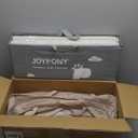 Joypony Baby Playpen with Mat, 50x50 in Small Play Pen for Babies, Toddler Playpen for Apartment, Indoors Play Yard with Soft Breathable Mesh (Beige with Mat)