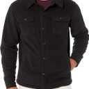 Amazon Essentials Men's Long-Sleeve Polar Fleece Shirt Jacket for Winter (XX-Large, Black)