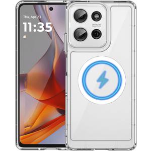 for Moto G Stylus 2025 Case Compatible with MagSafe, Built-in Strong Magnetic, Anti-Yellowing TPU Bumper & PC Back, Military Protection Phone Cover for Motorla G Stylus 5G 2025 (Clear)