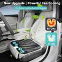 Cooling Car Seat Cushion with 4 Fan, Wire - Less Cooling Car Seat Cushions,2 Speed Adjustable,USB Rechargeable Battery for Car Home Office, Ideal Summer Car Seat Cushion (Black)