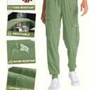 linlon Womens Hiking Pants Quick Dry UPF 50 Casual Pants Lightweight Travel Safari Work Cargo Joggers Pants (Green, XL)