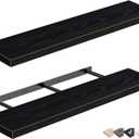 QEEIG Bathroom Shelves 36 inches Long Floating Shelf for Wall 36 x 9 inch Set of 2, Black (008-90B) (35.4", C. Black)