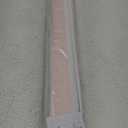 Sun Zero Marline Pink Ribbon Border Stripe 100% Blackout Cordless Roman Shade, 39" x 64", Pink/White