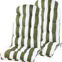 Adirondack Chair Cushions Set of 2, High Back Patio Chair Cushions 48 x 19.7 x 4.7 Inch, Indoor/Outdoor Thickened Rocking Chair Cushion, Fade-Resistant & Waterproof (Green White)