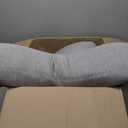 Momcozy Pregnancy Pillows for Side Sleeping, J Shaped Maternity Body Pillow for Pregnancy, Soft Pregnancy Pillow with Jersey Cover for Head Neck Belly Support, Grey