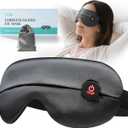 YFONG Cordless Heated Eye Mask for Dry Eyes, Warm Eye Compress for Stye, Blepharitis, Chalazion, MGD, Washable Heating Eye Mask for Sleeping, Travel, Office Nap, Perfect Light Blocking (Grey) (Gray)