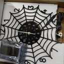 Halloween Spider Web Clock - 16" RGB Color Changing with Remote, Glow in The Dark, Spooky Decor for Party, Modern Gothic Halloween Decor, 11.81 X 11.81 Inches