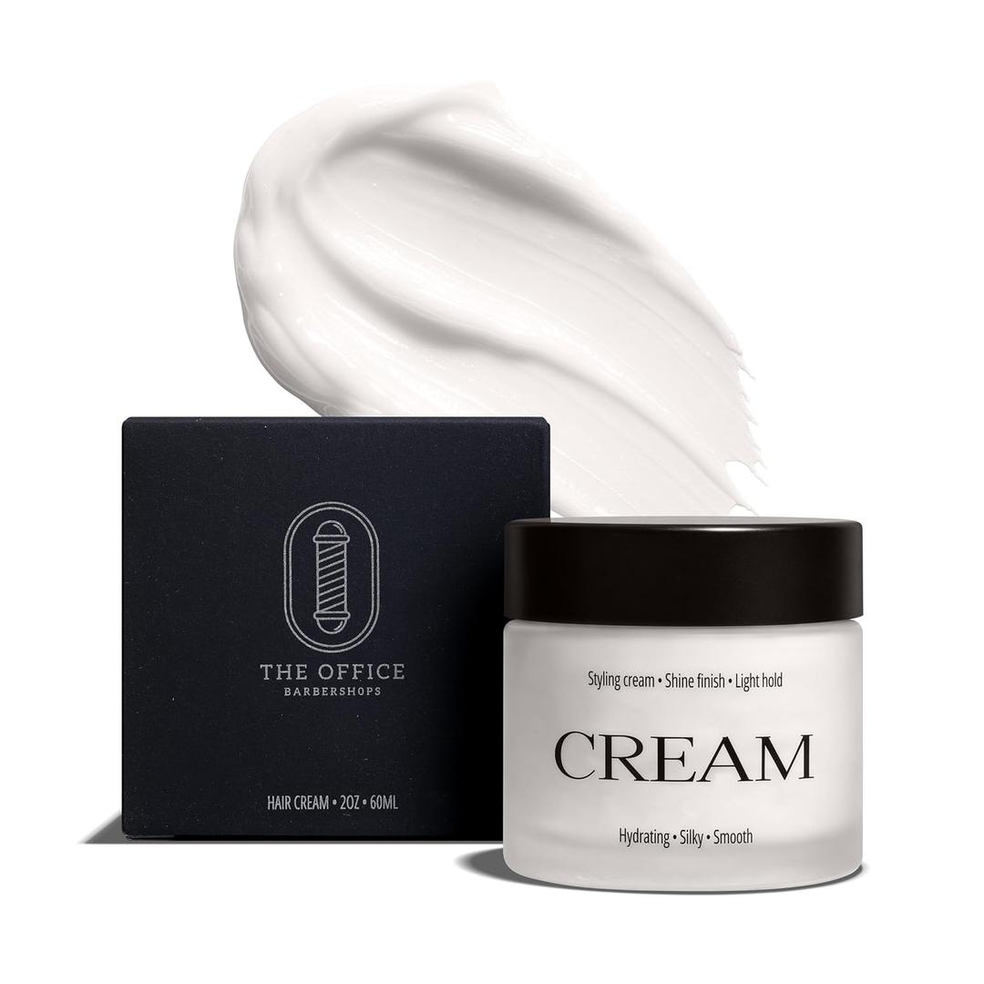 Hair Cream for Men - Light Hold Shine Finish Styling Cream - Smooth, Hydrating, Natural Look - Easy Wash Out - 2oz / 60ml - Made in USA