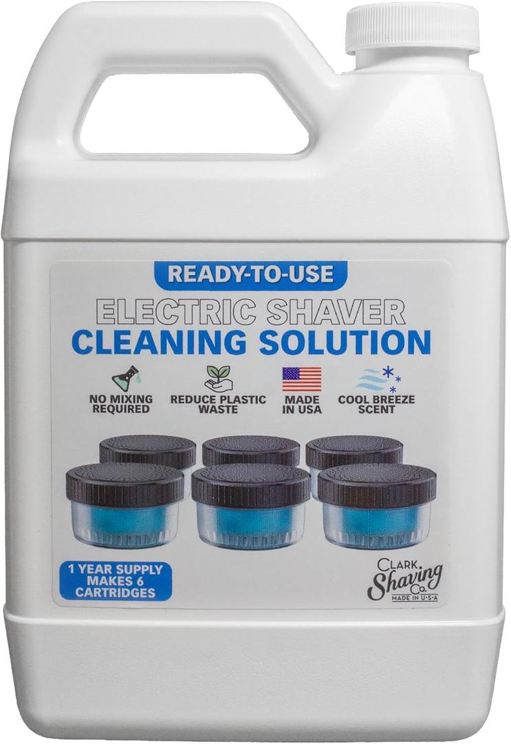 Shaver Cleaning Solution & Easy Refill Compatible with Philips Norelco Quick Clean and Smart Clean Pod. (32 oz)
