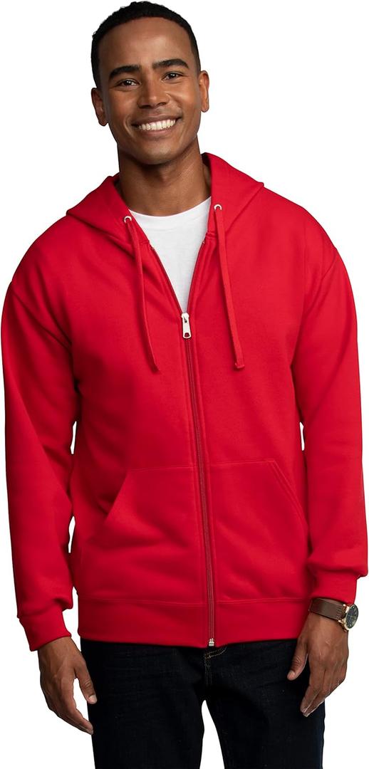 Fruit of the Loom Eversoft Fleece Full Zip Hoodie Sweatshirt (Small)
