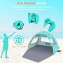 Gorich Easy Pop Up Beach Tent, UPF 50+ UV Protection Beach Umbrella Sun Shelter, Portable Lightweight Shade with Easy Foldable & Instant Setup,Turquoise, 3 Person