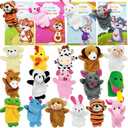 16 Packs Animal Finger Puppet, Plush Finger Puppet Toys Set for Kids Easter Party Favors, Easter Basket Stuffers, Classroom Exchange Prizes