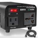 Yinleader 500W Voltage Transformer Power Converter(110V to 220V, 220V to 110V) Step Up/Down Converter 110/120 Volt - 220/240 Volt w/US Power Cord [300W Continuous Power]