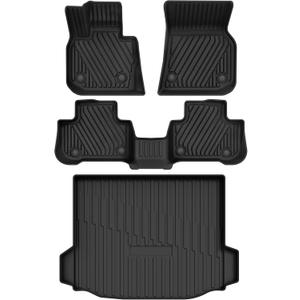 AUTOSAVER88 Floor Mats Set Fit for 2018-2024 BMW X3 30i/M40i/M Competition/M, 1st & 2nd Row Floor Liners & Cargo Mat (Only for car W/Spare Tire), Custom Fit TPE All Weather Car Mat Accessories, Black