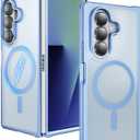 One Piece Design Matte Frosted Magnetic Case for Samsung Galaxy Z Fold 6, Fit for Magsafe, Ultra Thin, Shockproof Anti Fingerprints Translucent Back Integrated Bumper Wireless Charge Cover for Fold 6