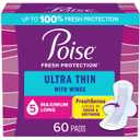 Poise Ultra Thin Pads with Wings - Maximum Absorbency