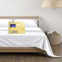 THREAD SPREAD 100% Egyptian Cotton Sheets Queen Size - 600 Thread Count Sheet Set Queen, 1 PC White Luxury Sheets Queen Size, Extra Soft, Cooling Sateen Weave Deep Pocket Sheet, Fits Mattress upto 18"