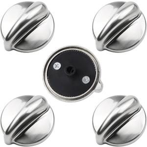 AMI PARTS Fits for G-E Profile Stove Knobs WB03K10303 Gas Stove Knobs Replacements - (Not Universal) Surface Burner Control Knob Replace WB03K10208, AH3486484, EA3486484, 1810427 5-Pack