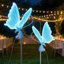 ENUOLI 23" Wedding Moving Butterfly Floor Lamp LED Ambient Creative Light, Ice Blue