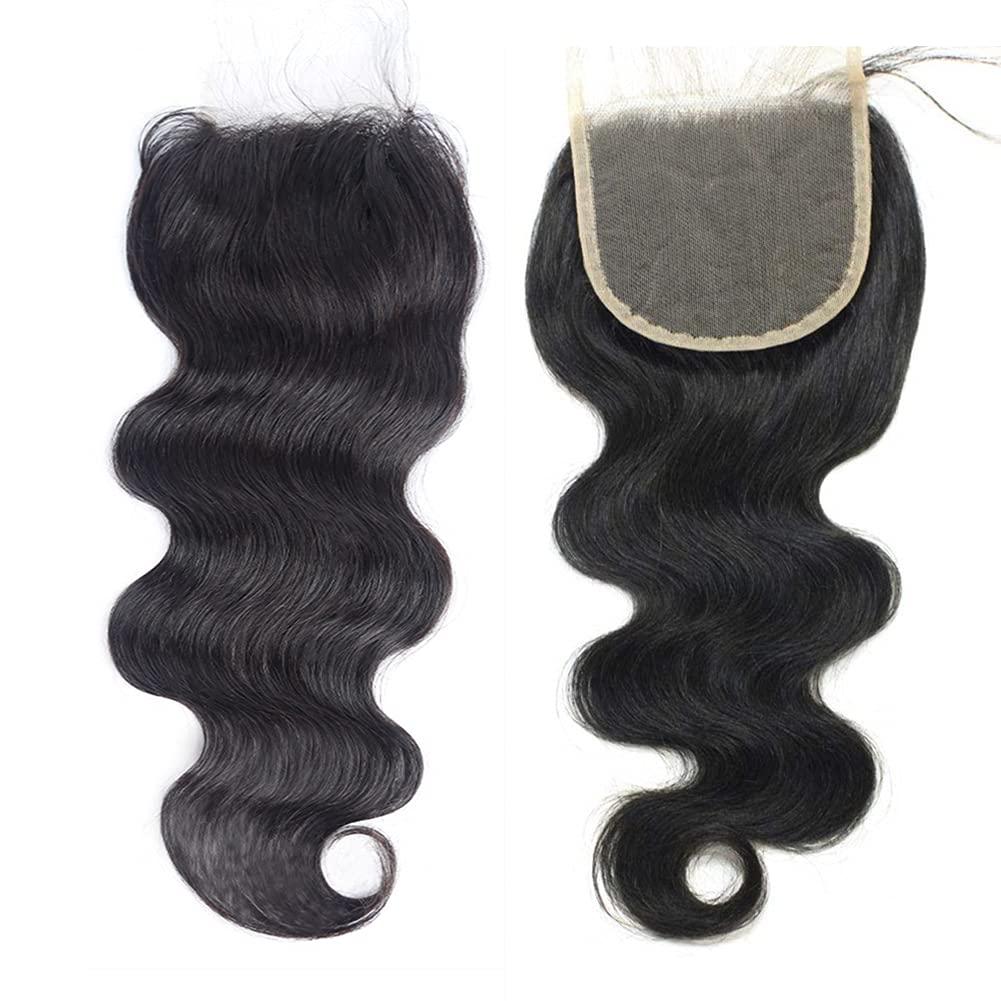 5x5 Closure HD Lace Body Wave Human Hair, Invisible Transparent Lace Closure Pre Plucked with Baby Hair 22 Inch