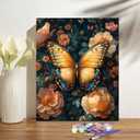 obterie Butterfly Paint by Numbers Kit for Adults Beginner Flower Oil Painting Kit Adult Paint by Number Kits on Canvas DIY Painting for Beginners Art by Numbers for Gifts Home Wall Decor 16x20 Inch (YF033)