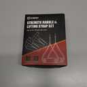 FitBeast Aluminum Exercise Handles & Lifting Straps Set - Replacement Gym Handles for Cables Machine, Pulley System, Strength Trainer, Pull Down Workout Handles, Pilates, Home Gym Cable Attachments (Black)