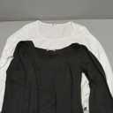 Ekouaer 2 Pack Long Sleeve Shirts for Womens Scoop Neck Tops Slim Fit Undershirts Basic Thermal Tee Shirt, S