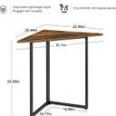 VECELO Corner Desk,Office Tables for Living Room for Small Space Triangle Computer Desk with Steel Frame Corner Shelves with Metal Frame Writing Desk for Workstation Classic Brown 31.1"