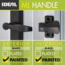 Ideal Security 1216 Surface Mount Storm Door Handle with Lock and Key for 1 1 inches Thick Doors (Black, 4-Posts)