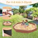 Wooden Octagonal Sandbox with Cover, Outdoor Sandpit with 4 Bench Seats, Sand Box for Children, Beach for Backyard, Patio, Gardenred