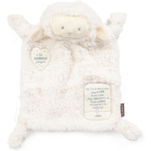 DEMDACO Clean White Fuzzy Lamb Goodnight Prayer Polyester Plush Children's Stuffed Animal Blankie