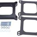 1 SET Black Carb spacers 2" Tall Open Phenolic Carburetor Spacer Compatible with Holley 4150/4160 4bbl. SBC BBC Carb