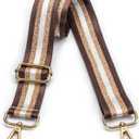Purse Straps Replacement Crossbody Bag Strap for Purses Adjustable Wide Shoulder Straps for Women Handbags (Coffee Gold Thread)