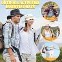 Fishing Hat, Wide Brim Breathable Boonie Hat UV Protection Safari Hiking Bucket Hat Beach Summer Cap (White)