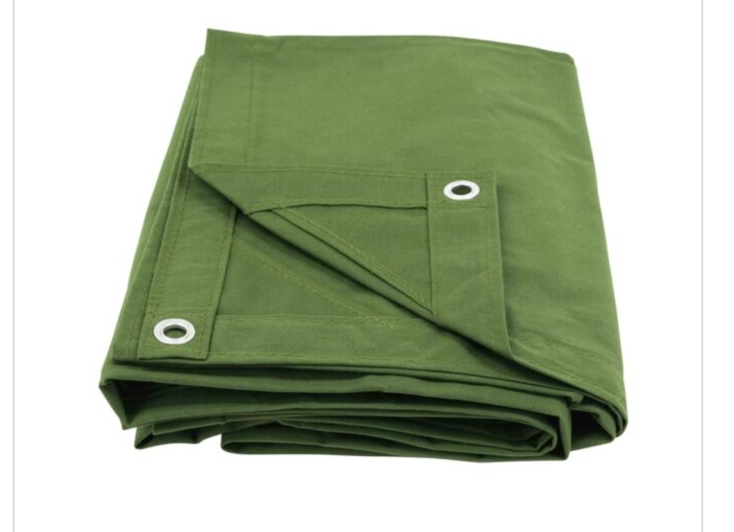 Heavy Duty Canvas Tarp 6X8 FT 48 Sq.Ft. Olive