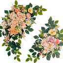 Pack of 2 Wedding Arch, Artificial Flowers, Wedding DecorFlower Garland Be Suited to Banquet, Party, Reception Entrance Welcome Sign and Background Decoration (Champagne)