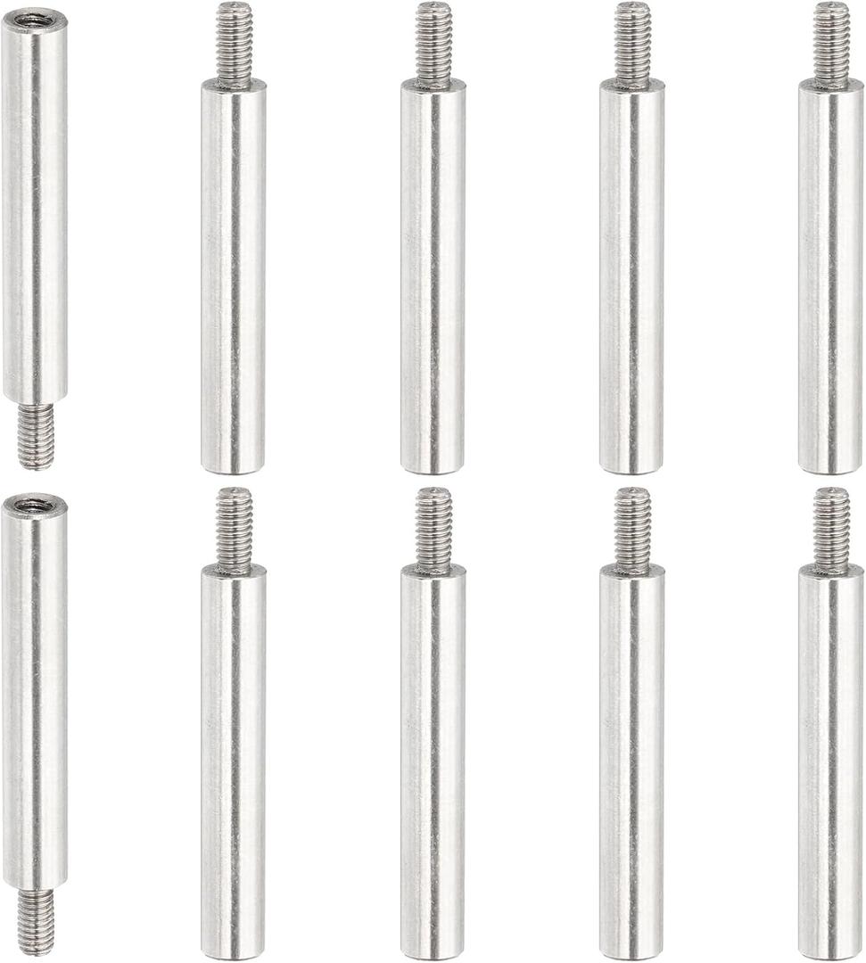 PATIKIL 10 Pcs M3x40+6mm Stainless Steel Standoff Extension Posts Screws,Metric Male Female Thread Adapters Spacer for PCB,Quadcopter Drone,Computer & Circuit Board Assortment Kit